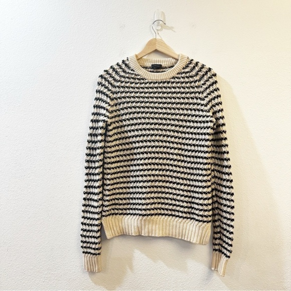 Theory Women's Striped Crewneck Chunky Knitted‎ Pullover Sweater Size Small